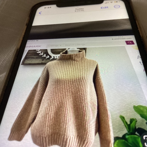 Anine Bing Sydney Alpaca wool blend turtleneck sweater beige tan size XS - Picture 2 of 8